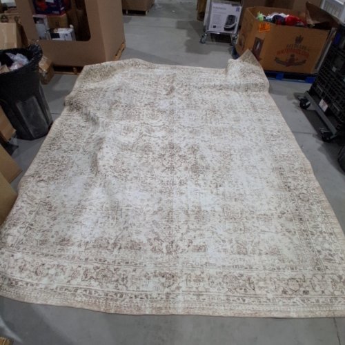 FMFUNCTEX WASHABLE NON SLIP VINTAGE NEUTRAL AREA RUG - 9' X 12' - BEIGE image 2