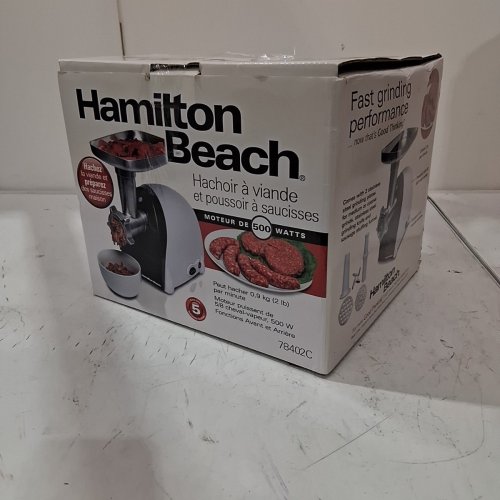 HAMILTON BEACH MEAT GRINDER & SAUSAGE STUFFER - WHITE - (78402C) image 6