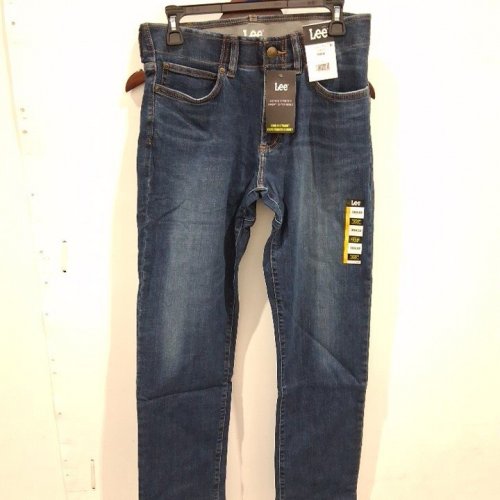 MEN'S LEE ACTIVE STRETCH REGULAR STRAIGHT JEANS WITH MOPTION FLEX WAISTBAND - 30W X 32 L - BLUE image 2