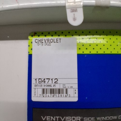 4PC AVS IN-CHANNEL VENTVISOR WINDOW DEFLECTORS - 2016-2019 CHEVROLET CRUZE - SMOKE (MODEL: 194712) image 2