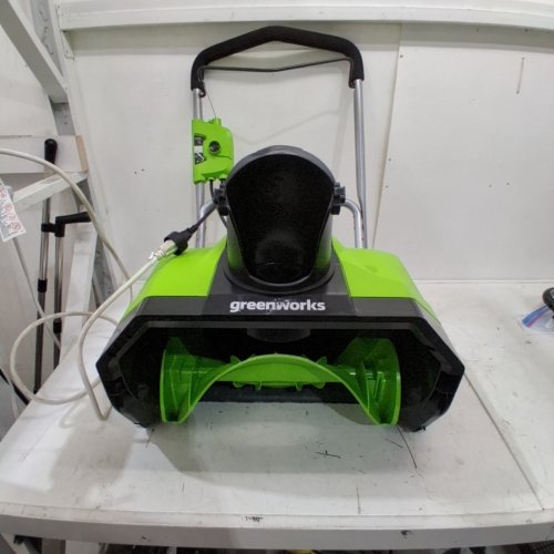 GREENWORKS CORDED ELECTRIC SNOW BLOWER THROWER WITH 180° ADJUSTABLE CHUTE - 13AMP - 20” PATH - GREEN (MODEL: GWSN20130) image 2