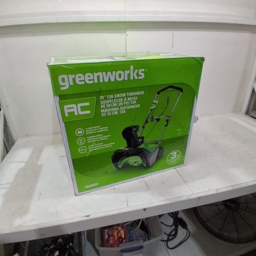 GREENWORKS CORDED ELECTRIC SNOW BLOWER THROWER WITH 180° ADJUSTABLE CHUTE - 13AMP - 20” PATH - GREEN (MODEL: GWSN20130) image 9