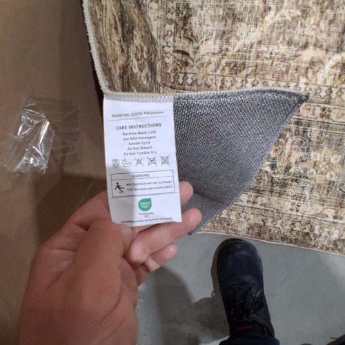 VINTAGE STYLE PATTERENED AREA RUG - 9FT X 11.5FT - BROWN/BEIGE image 4