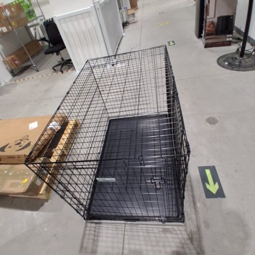 MIDWEST ICRATE DOUBLE DOOR FOLDING METAL DOG CRATE WITH DIVIDER PANEL AND FLOOR PROTECTING FEET - XL - 48" X 30" X 33" - BLACK - (MODEL: 1548DDU) image 7