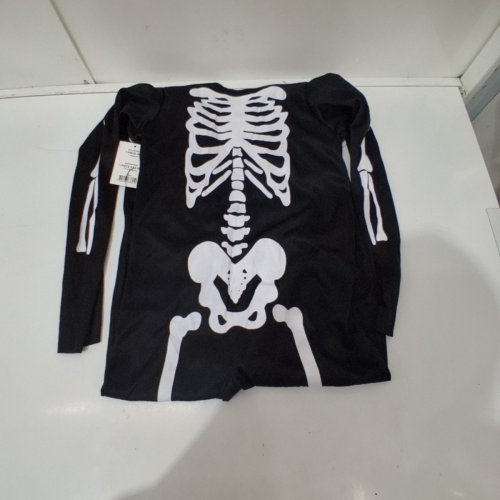 BOYS PARTYHOLIC SKELEBONES COSTUME JUMPSUIT - ONE SIZE - BLACK / WHITE image 2