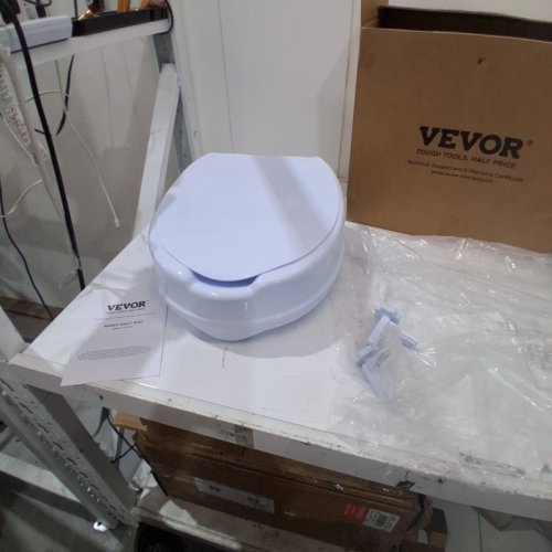 VEVOR RAISED TOILET SEAT WITH SCREW ROD LOCKING - 4" RAISED HEIGHT - 300LBS MAX CAPACITY - WHITE (MODEL: FBL760600) image 2