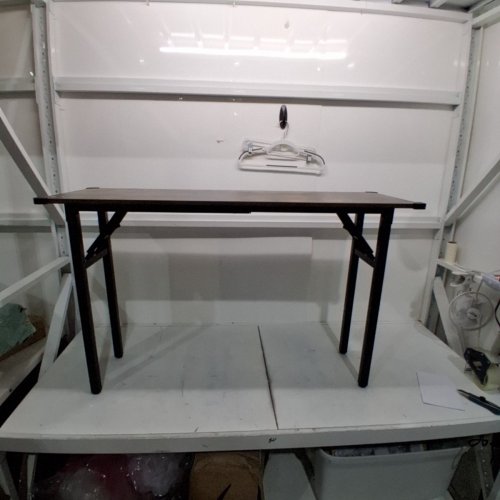SOGESFURNITURE NO ASSEMBLY FOLDABLE COMPUTER DESK - 47.2" - RUSTIC BROWN (MODEL: 10HBNDAC5-12040FB) image 4