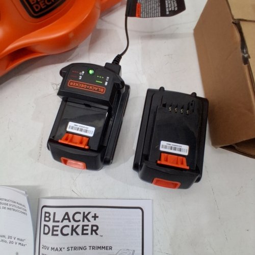 BLACK+DECKER 2-IN-1 STRING TRIMMER/EDGER AND SWEEPER/BLOWER - 10" - 20V MAX LITHIUM BATTERY WITH CHARGER - BLACK/ORANGE (MODEL: LCC222) image 3