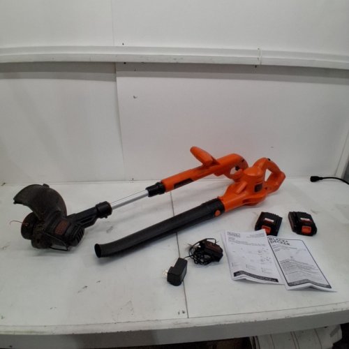 BLACK+DECKER 2-IN-1 STRING TRIMMER/EDGER AND SWEEPER/BLOWER - 10" - 20V MAX LITHIUM BATTERY WITH CHARGER - BLACK/ORANGE (MODEL: LCC222) image 4