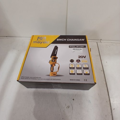 MOYOKI CORDLESS CHAINSAW WITH BATTERY & CHARGER - COMPATIBLE WITH DEWALT 20V -- 8", 20 V, 900W - YELLOW (MODEL: MFCS801) image 5