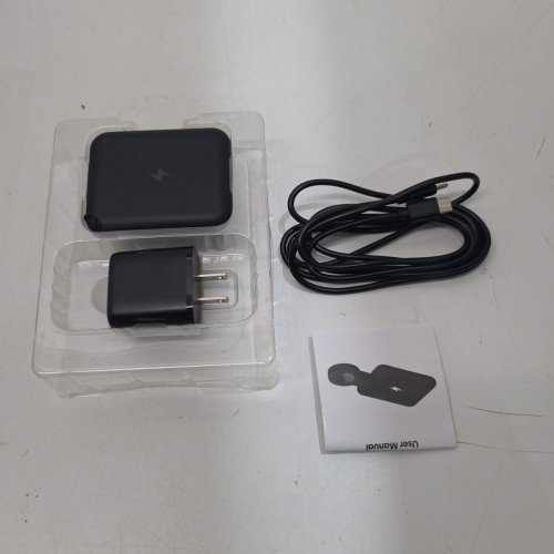 JUST WIRELESS 2-IN-1 PORTABLE WIRELESS CHARGING PAD FOR APPLE, ANDROID, AND APPLE WATCH - 15W - BLACK image 2
