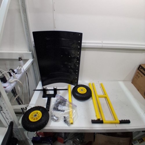 GARVEE ERGONOMIC SNOW PUSHER SHOVEL WITH WHEELS-29.1" X 19.3" - YELLOW/BLACK image 2