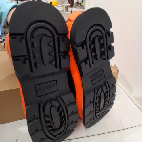 MENS TERRATRAX WATERPROOF STEEL TOE NEOPRENE MUCK MUD BOOTS WITH ANTI-SLIP OUTSOLE - 12 - ORANGE - (STYLE: BJ02-N8) image 6