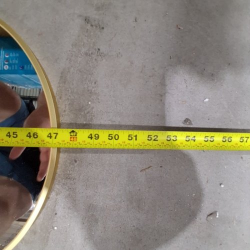HARRITPURE OVAL HANGING MIRROR WITH LEATHER STRAP - 16" X 48" - GOLD image 3
