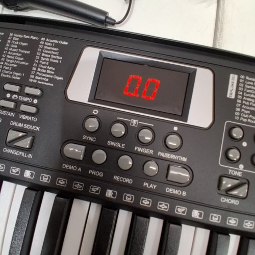 BEGINNERS 61-KEY ELECTRONIC KEYBOARD PIANO WITH MUSIC STAND - BLACK/WHITE (MODEL: BD-612) image 2