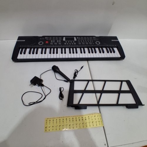 BEGINNERS 61-KEY ELECTRONIC KEYBOARD PIANO WITH MUSIC STAND - BLACK/WHITE (MODEL: BD-612) image 3