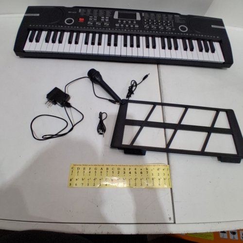 BEGINNERS 61-KEY ELECTRONIC KEYBOARD PIANO WITH MUSIC STAND - BLACK/WHITE (MODEL: BD-612) image 7