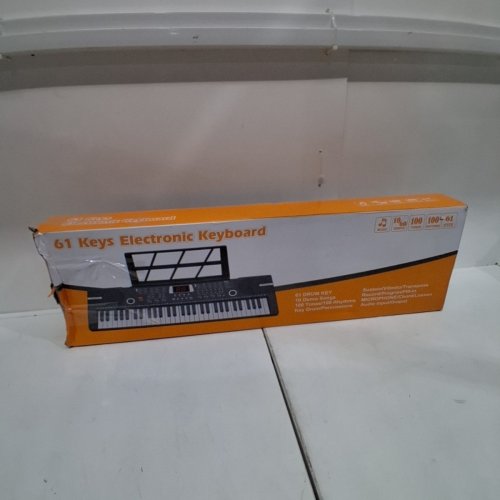 BEGINNERS 61-KEY ELECTRONIC KEYBOARD PIANO WITH MUSIC STAND - BLACK/WHITE (MODEL: BD-612) image 8