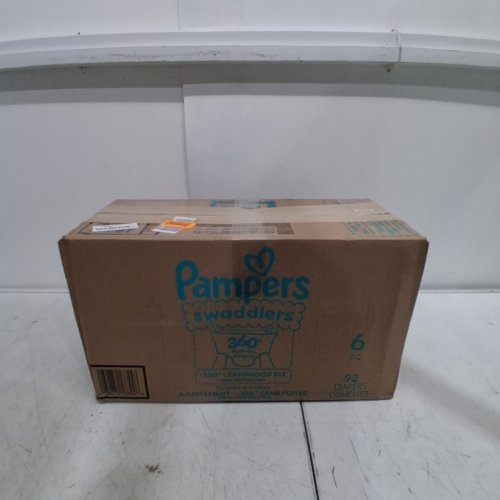92PK PAMPERS SWADDLERS 360 LEAKPROOF DISPOSABLE BABY DIAPERS - SIZE 6 (35LBS) image 4