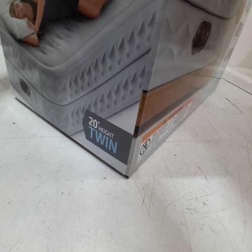 INTEX DURA-BEAM DELUXE SUPREME AIR-FLOW AIR MATTRESS WITH BUILT-IN ELECTRIC PUMP - 20" TWIN - GREY (MODEL: 64487ED) image 2