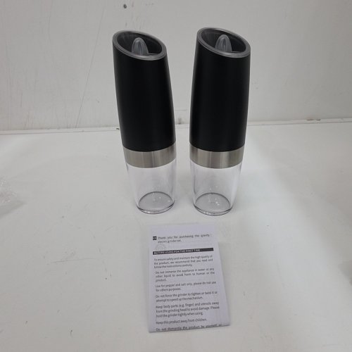 2PK ELECTRIC GRAVITY GRINDER SET FOR SALT AND PEPPER - BLACK image 3