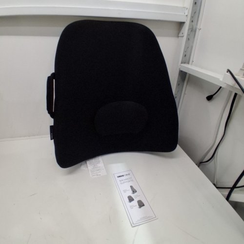 OBUSFORME DOSSIER LARGE PORTABLE WIDEBACK PADDED BACKREST SUPPORT SEAT CUSHION & LUMBAR SUPPORT PILLOW - 22" X 19" - BLACK (MODEL: WB-BLK-CBC) image 2