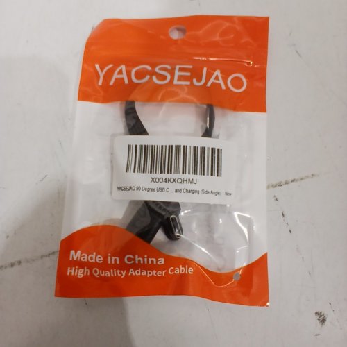 YACSEJAO 90 DEGREE USB-C CHARGING ADAPTER CABLE - BLACK (SIDE ANGLE) image 2