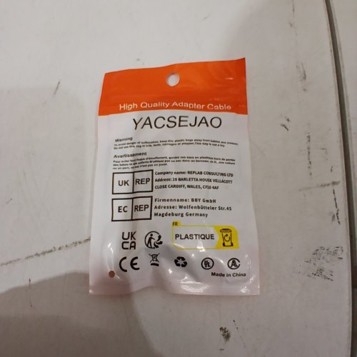 YACSEJAO 90 DEGREE USB-C CHARGING ADAPTER CABLE - BLACK (SIDE ANGLE) image 3