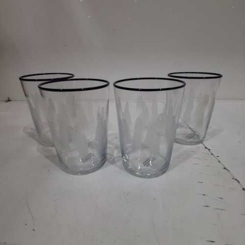 4PK GHOST PRINT CUPS - CLEAR / BLACK image 2