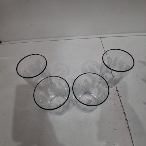 4PK GHOST PRINT CUPS - CLEAR / BLACK image 4