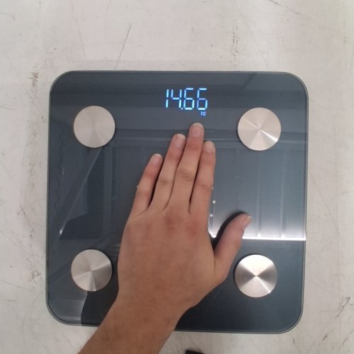 HOMEBUDS SMART BATHROOM SCALE FOR BODY WEIGHT WITH BLUETOOTH, BODY FAT MONITOR, BMI BODY COMPOSITION MONITOR AND SMART APP - 400LBS CAPACITY - 11" X 11" - BLACK (MODEL: HB902S) image 2