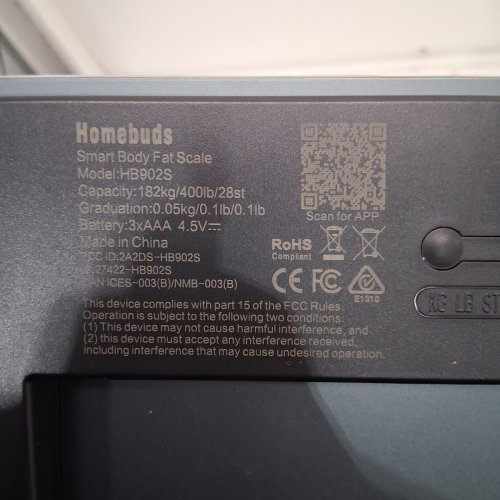 HOMEBUDS SMART BATHROOM SCALE FOR BODY WEIGHT WITH BLUETOOTH, BODY FAT MONITOR, BMI BODY COMPOSITION MONITOR AND SMART APP - 400LBS CAPACITY - 11" X 11" - BLACK (MODEL: HB902S) image 4