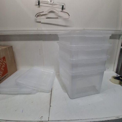 4PK IRIS FILE / LEGAL LETTER ORGANIZER PLASTIC STORAGE BIN/TOTE - 33L - CLEAR (MODEL: FB-21E/FB-21EE) image 2