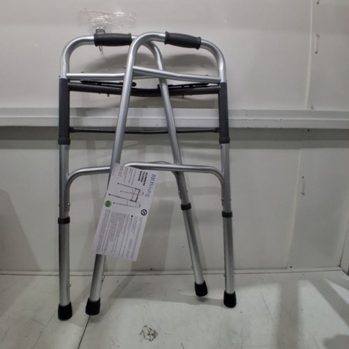 BIOS LIVING ADJUSTABLE HEIGHT FOLDING WALKER WITH WHEELS - 31.5"-38" HEIGHT - 300LBS CAPACITY - GREY (MODEL: 56004) image 2