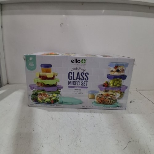 19PC ELLO COLOUR LOCK GLASS MEAL PREP FOOD STORAGE SET - ASSORTED SIZES (MODEL: 1969922) image 5