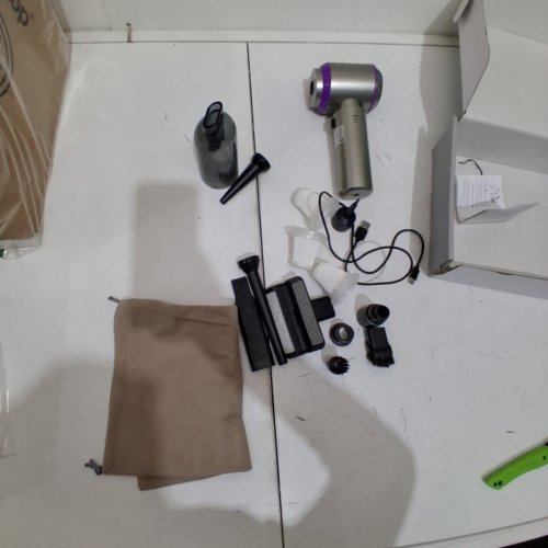 9PC WIRELUME BRUSHLESS MOTOR HANDHELD CAR VACUUM CLEANER -22000PA- PURPLE / SILVER (MODEL: ST-6653PLUS) image 3