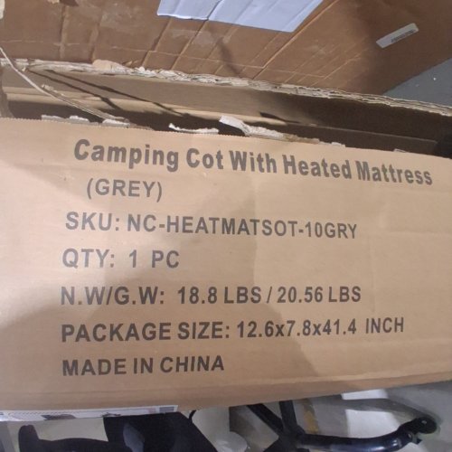 NICE C CAMPING COT WITH HEATED MATTRESS PAD - 73.5"LX26.5"WX14.6"H - GREY/TEAL (MODEL: H) image 3