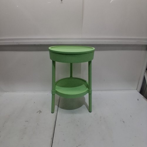 2-TIER ROUND VINTAGE SIDE TABLE - 20" X 13" - GREEN image 2
