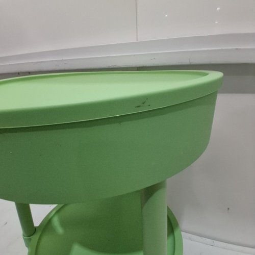 2-TIER ROUND VINTAGE SIDE TABLE - 20" X 13" - GREEN image 3