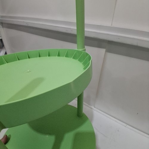 2-TIER ROUND VINTAGE SIDE TABLE - 20" X 13" - GREEN image 4