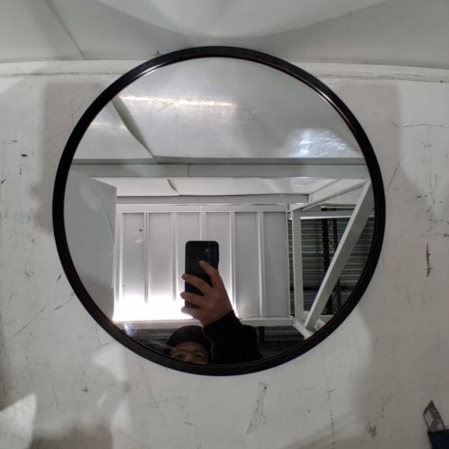 SONGMICS ROUND WALL MIRROR - 16" - BLACK (MODEL: LWM104BD03) image 3