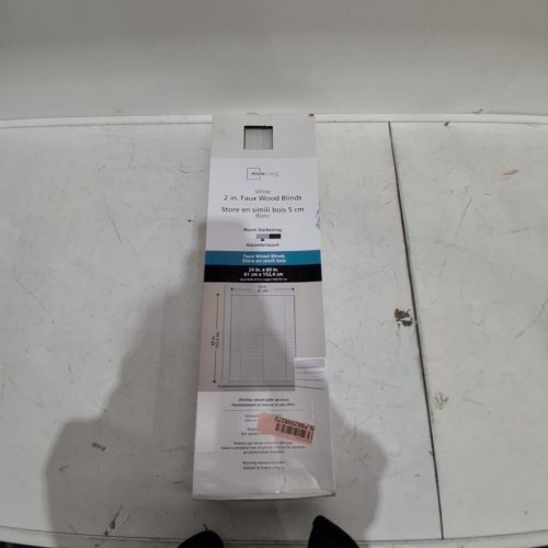 MAINSTAYS FAUX WOOD HORIZONTAL WINDOW BLINDS - 24" X 60" - WHITE (MODEL:MSF500000800013) image 2