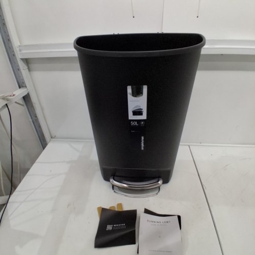 SIMPLEHUMAN SEMI-ROUND TRASH CAN - 50L - BLACK (MODEL: CW1355) image 2