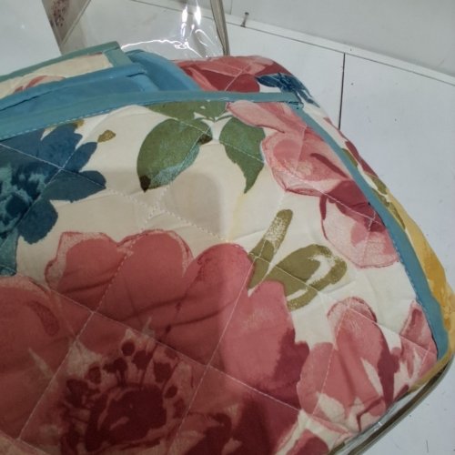 2PC MARTHA STEWART FLORAL COVERLET SET - QUEEN - MULTICOLOUR image 4