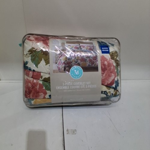 2PC MARTHA STEWART FLORAL COVERLET SET - QUEEN - MULTICOLOUR image 6