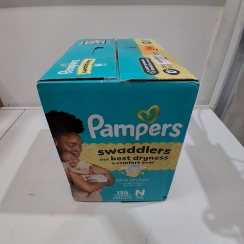 136PK PAMPERS SWADDLERS DIAPERS - NEWBORN SIZE image 2