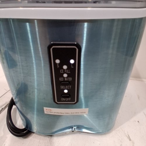 EUHOMY COUNTERTOP ICE MAKER MACHINE WITH HANDLE, BASKET AND SCOOP - MAKES 26LB PER DAY - SILVER (MODEL: IM-01X/IM008-B) image 2