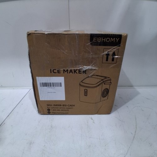 EUHOMY COUNTERTOP ICE MAKER MACHINE WITH HANDLE, BASKET AND SCOOP - MAKES 26LB PER DAY - SILVER (MODEL: IM-01X/IM008-B) image 6
