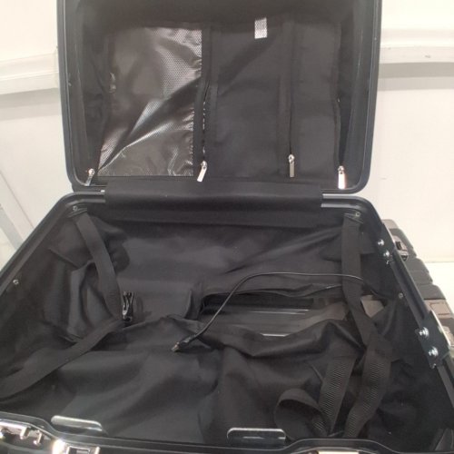 2pc KRUTE ZIPPERLESS CHECKED ALUMINUM FRAME PC HARDSHELL LUGGAGE SUITCASE SET WITH USB PORT & TSA LOCK - 20"/28" - GREY (MODEL:KT8888-U/KT8888-PC) image 3