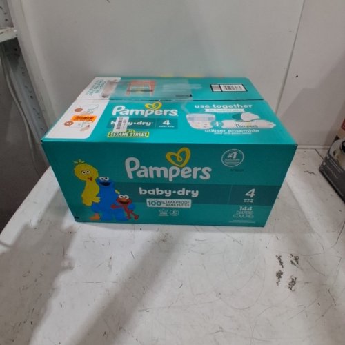 144PK PAMPERS BABY-DRY DISPOSABLE DIAPERS - SIZE 4 (22-37LBS) - SESAME STREET image 2